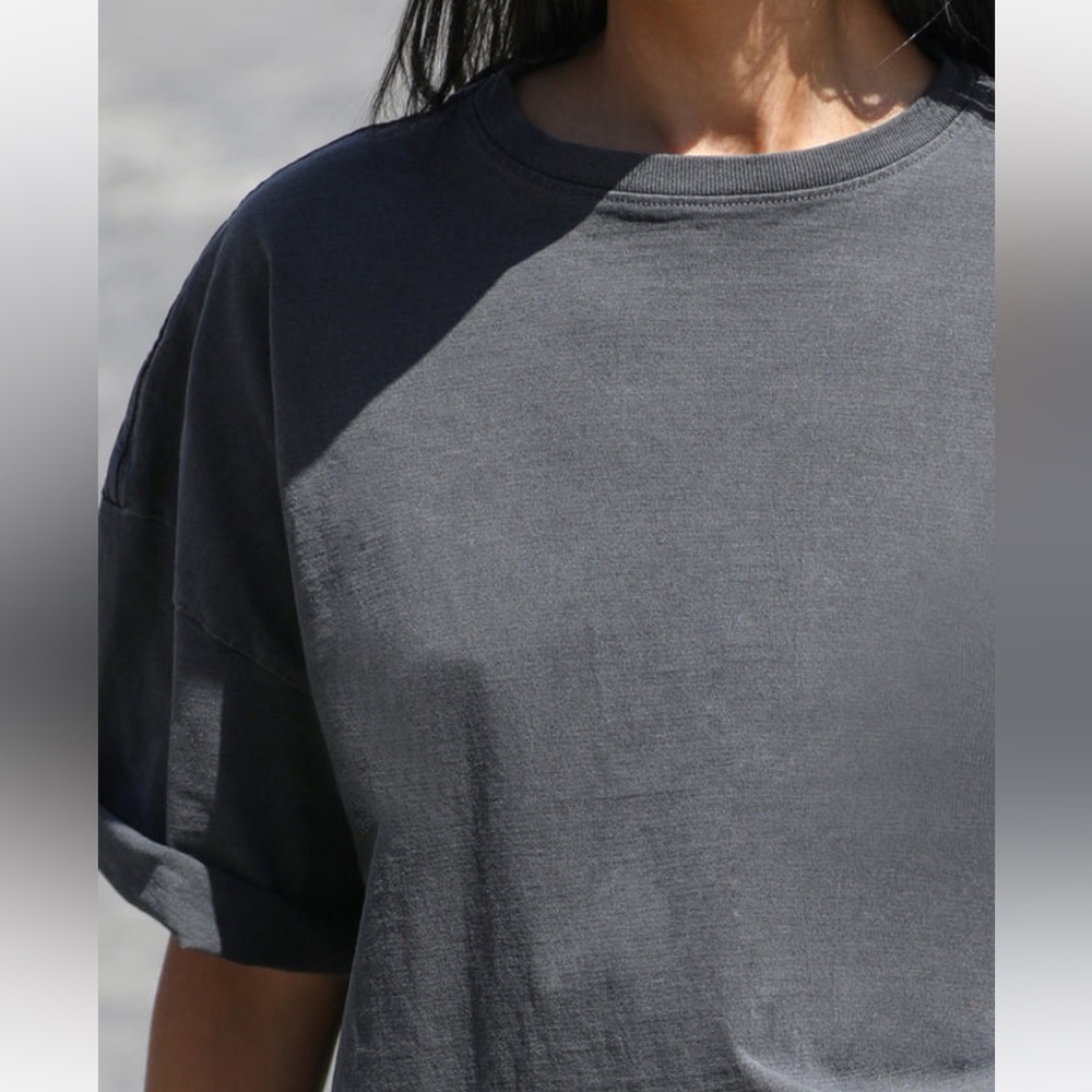 JOAH BROWN Oversized Vintage Tee Washed Black Baggy Boyfriend Slouchy m/l